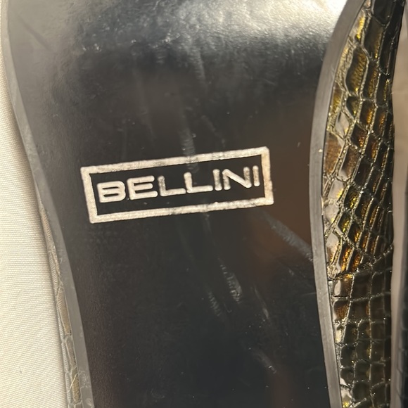 Bellini Marta Square Toe Heels Embossed Croc Patent Leather Brown Green size 11 - Picture 8 of 16